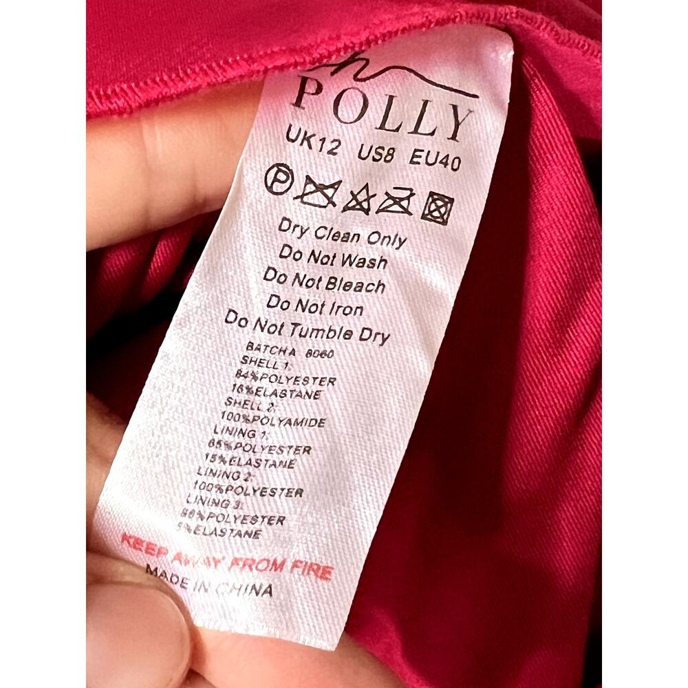 Oh Polly Plunge Neck Tulle Mini Dress in Hot Pink Size 8 New - Picture 7 of 8